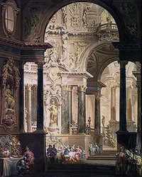 Absalonsfesten, 1740 (tempera på duk)
